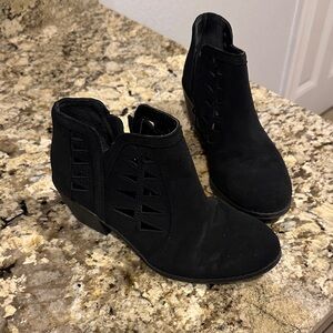 Soda Black Cutout Ankle Booties